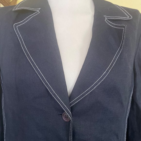 Talbots Blue Blazer Classic Tailored Suit Jacket - Picture 5 of 7